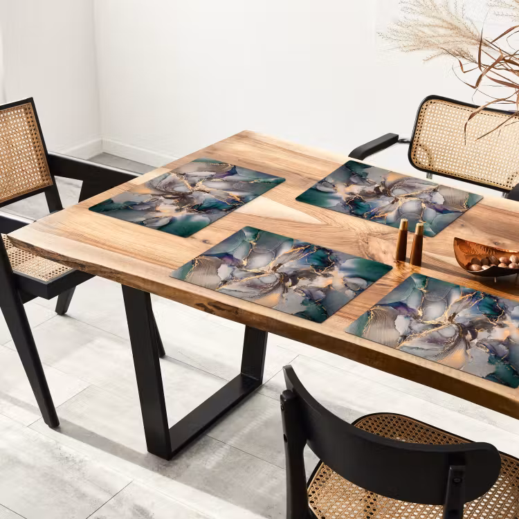 Goud - Blauw - Marmer Placemat vinyl groot -zzsfeer4_Kitchenyeah-website