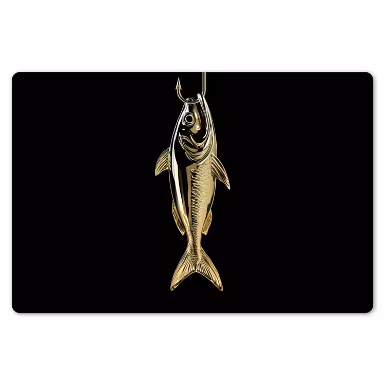 Goud - Vis - Haak - Zwart Placemat vinyl groot -zzsfeer1_Kitchenyeah-website