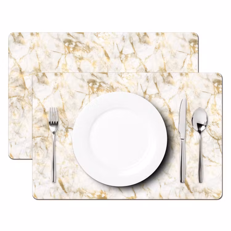 Goud - Licht - Nerf - Marmer Placemat vinyl groot 368 -zzsfeer2_Kitchenyeah-website