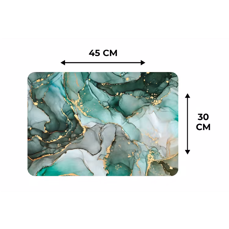 Goud - Marmer - Groen - Luxe - Marmerlook - Grijs Placemat vinyl groot -specs