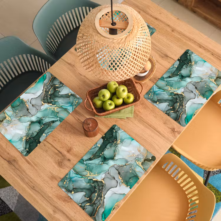 Goud - Marmer - Groen - Luxe - Marmerlook - Grijs Placemat vinyl groot -zzsfeer5_Kitchenyeah-website