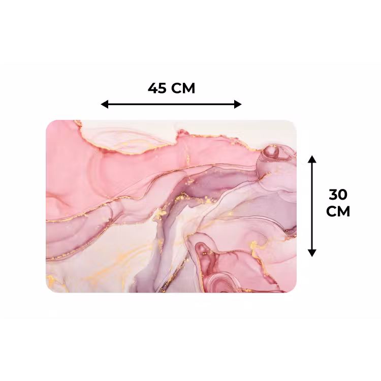 Goud - Marmer - Roze Placemat vinyl groot -specs