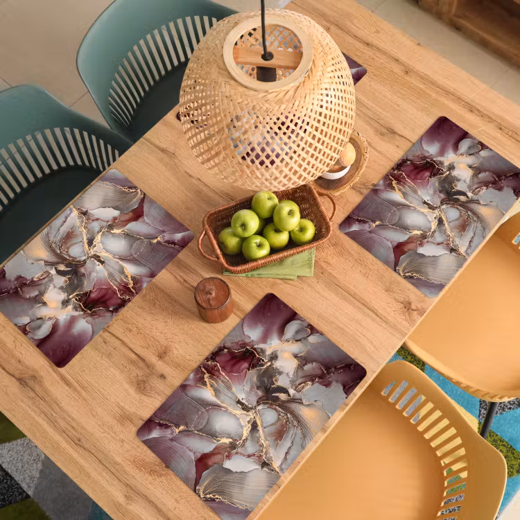 Goud - Marmer - Paars Placemat vinyl groot -zzsfeer5_Kitchenyeah-website