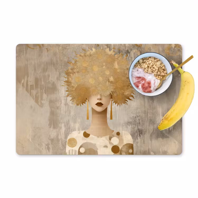 Goud - Portret - Vrouw Placemat vinyl groot -zzzproduct_Kitchenyeah-website