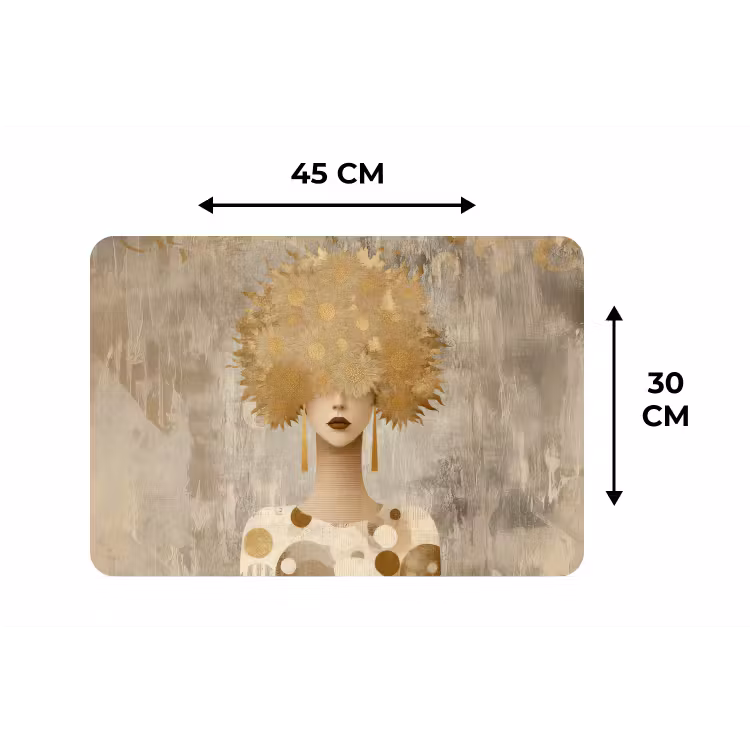 Goud - Portret - Vrouw Placemat vinyl groot -specs
