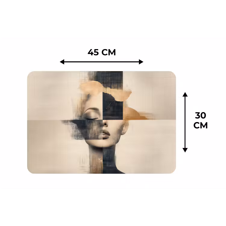 Goud - Vrouw - Rechthoeken Placemat vinyl groot -specs