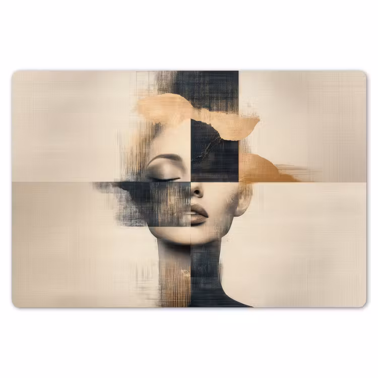 Goud - Vrouw - Rechthoeken Placemat vinyl groot -zzsfeer1_Kitchenyeah-website