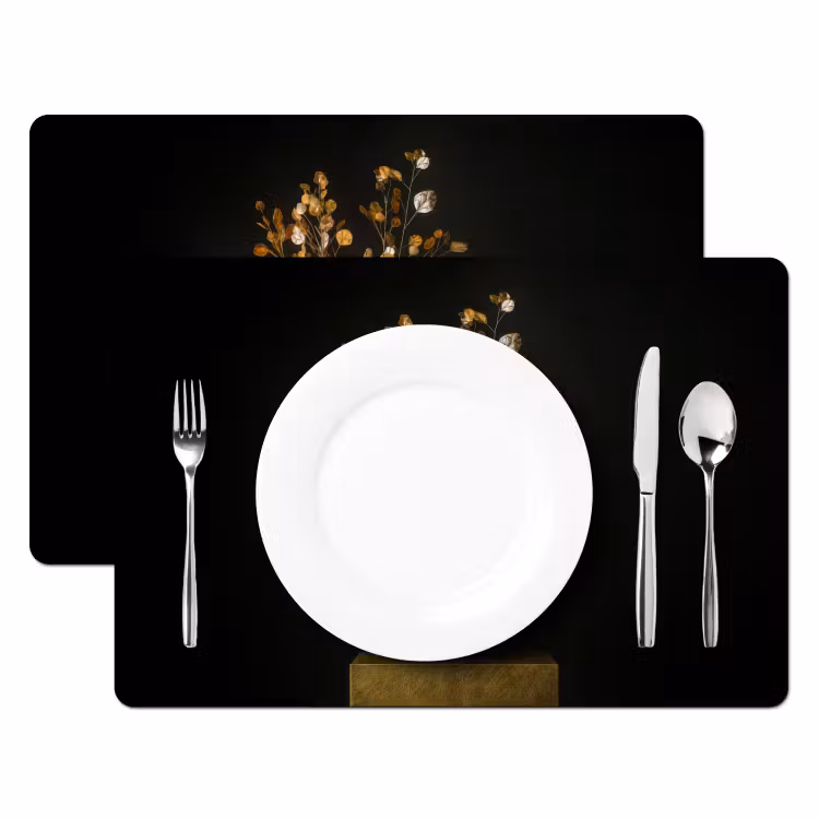 Goudbruine - Bladeren - Vaas - Herfstachtig Placemat vinyl groot -zzsfeer2_Kitchenyeah-website