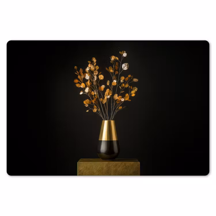 Goudbruine - Bladeren - Vaas - Herfstachtig Placemat vinyl groot -zzsfeer1_Kitchenyeah-website