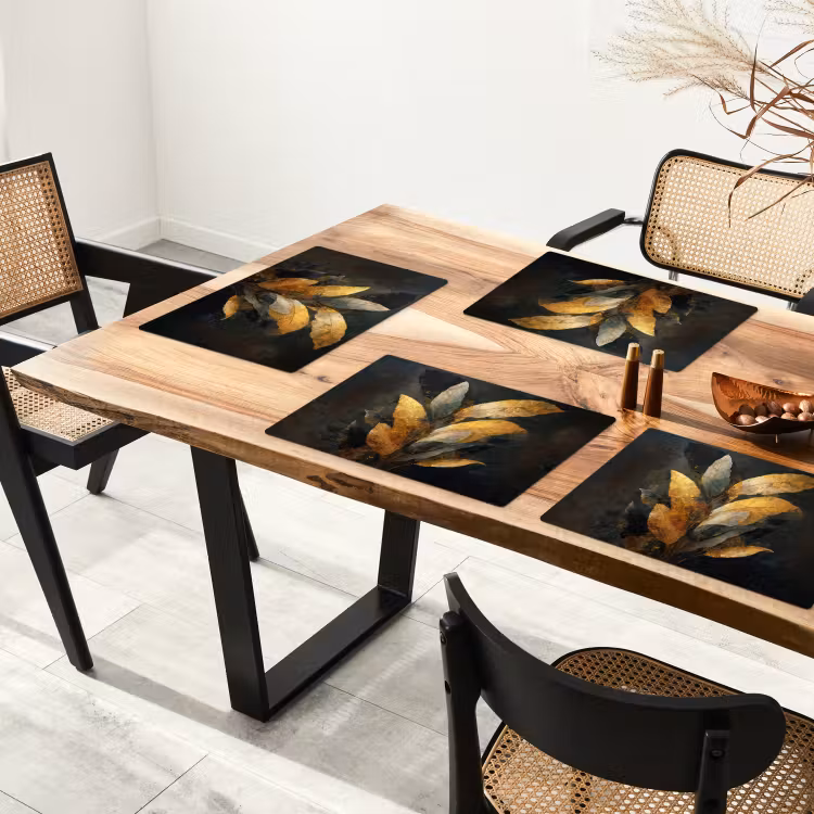 Gouden Bladcompositie – Botanische Luxe Placemat vinyl groot -zzsfeer4_Kitchenyeah-website