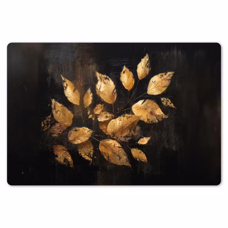 Gouden Bladeren op Donkere Achtergrond Placemat vinyl groot -zzsfeer1_Kitchenyeah-website