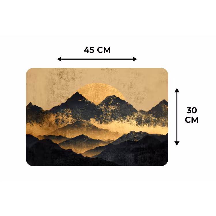 Gouden Bergen bij Maanlicht Placemat vinyl groot -specs