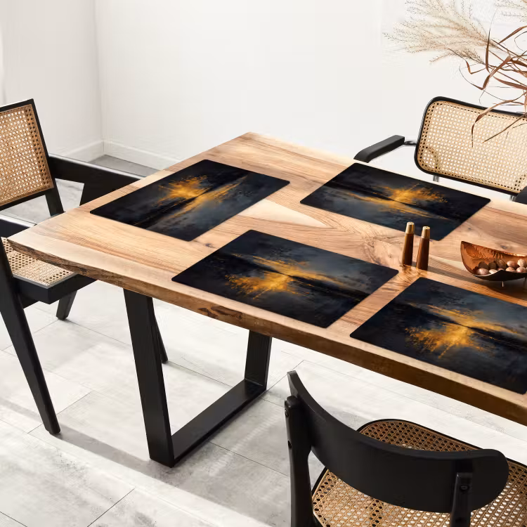 Gouden Reflectie op Water Placemat vinyl groot -zzsfeer4_Kitchenyeah-website