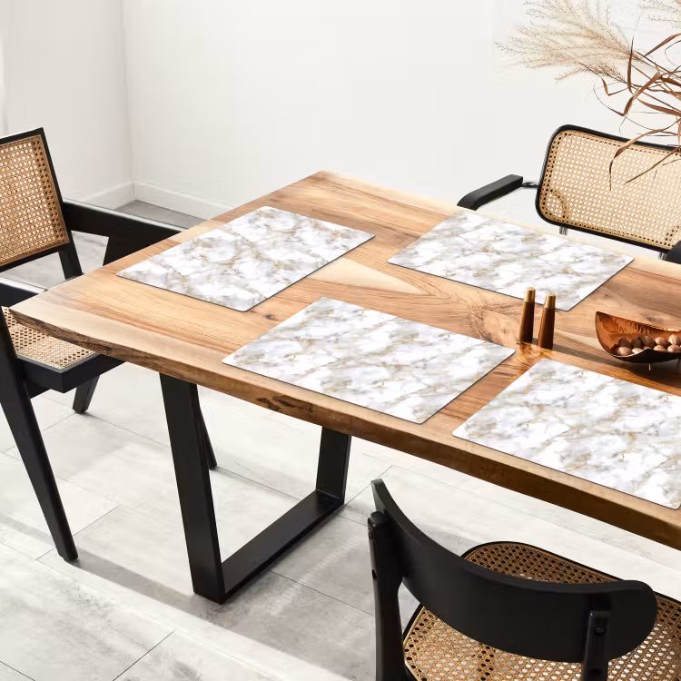 Gouden aders - Marmer - Wit Placemat vinyl groot 368 -zzsfeer4_Kitchenyeah-website