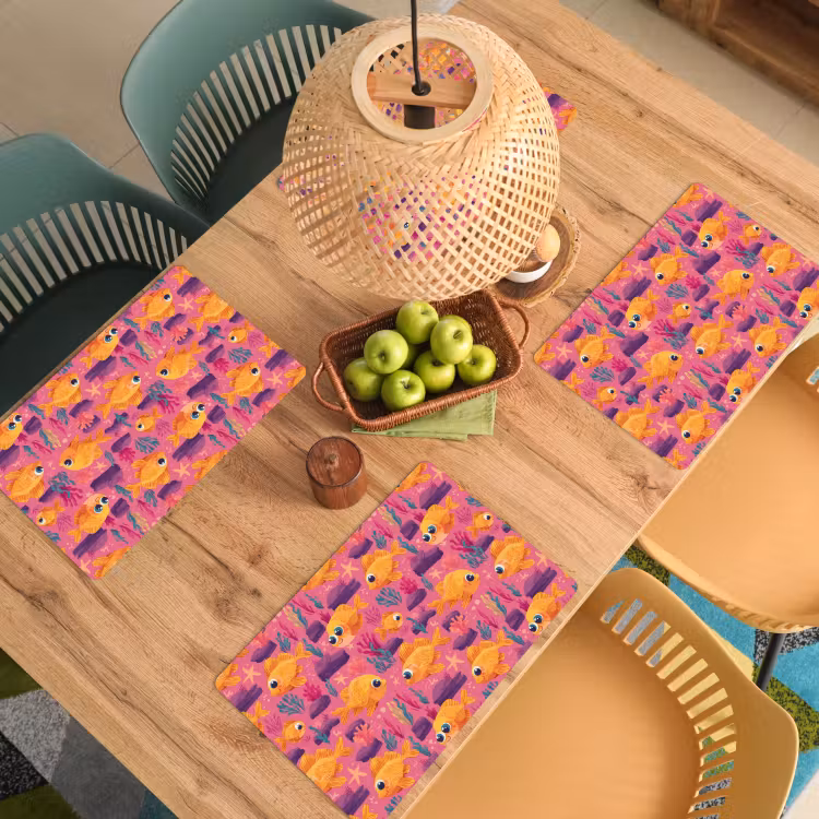 Goudvissen - Koraal - Kleurrijk Placemat vinyl groot 368 -zzsfeer5_Kitchenyeah-website