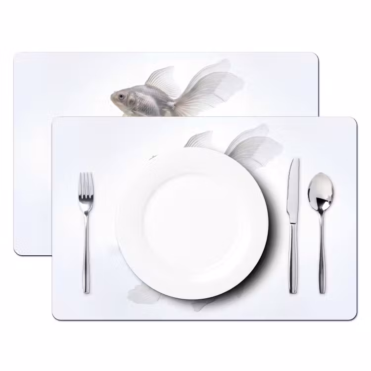 Goudvissen - Modern - Wit Placemat vinyl groot -zzsfeer2_Kitchenyeah-website