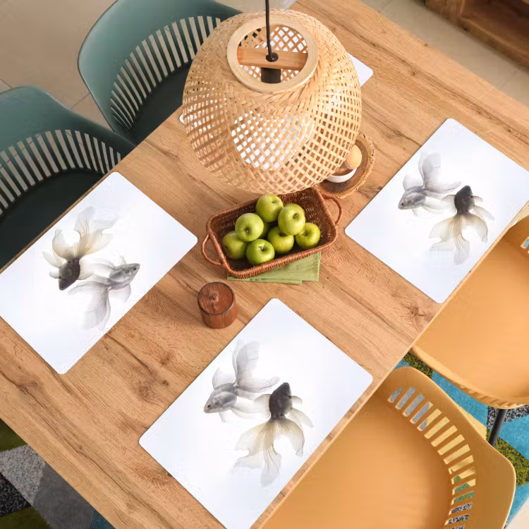 Goudvissen - Modern - Wit Placemat vinyl groot -zzsfeer5_Kitchenyeah-website