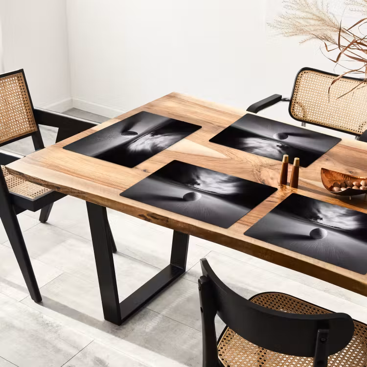 Golfbal - Wazig - Zwart Placemat vinyl groot -zzsfeer4_Kitchenyeah-website