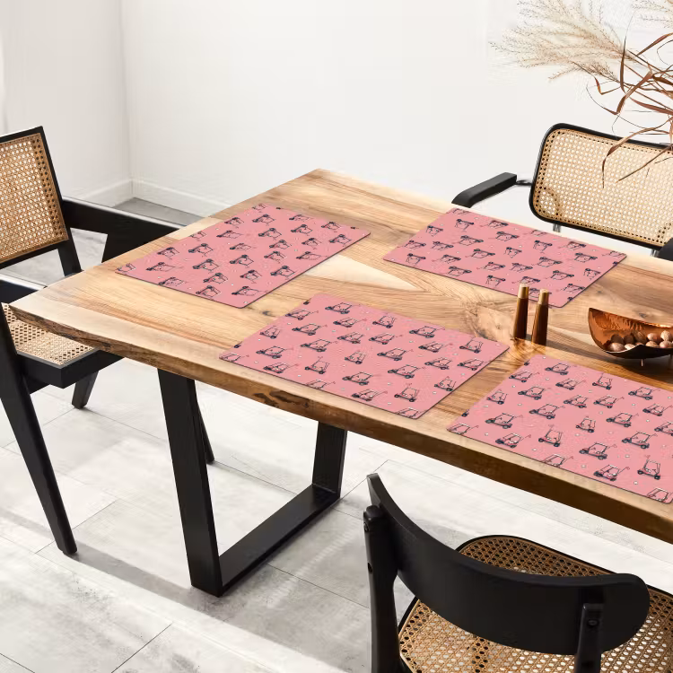 Golfkar - Retro - Roze Placemat vinyl groot 368 -zzsfeer4_Kitchenyeah-website