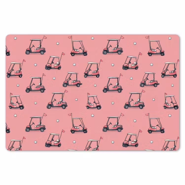 Golfkar - Retro - Roze Placemat vinyl groot 368 -zzsfeer1_Kitchenyeah-website