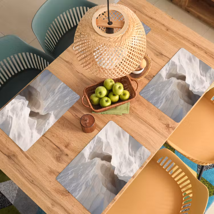 Kloof - Wit - Sneeuw Placemat vinyl groot -zzsfeer5_Kitchenyeah-website