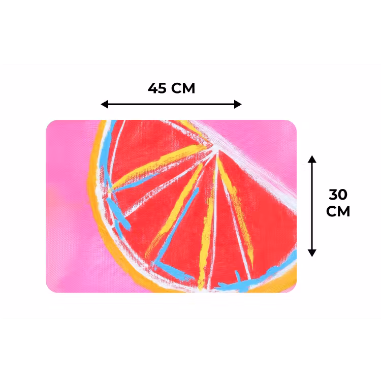 Grapefruit - Geschilderd - Roze - Strepen Placemat vinyl groot -specs