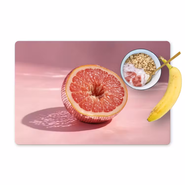Grapefruit - Roze - Disco - Shiny Placemat vinyl groot -zzzproduct_Kitchenyeah-website