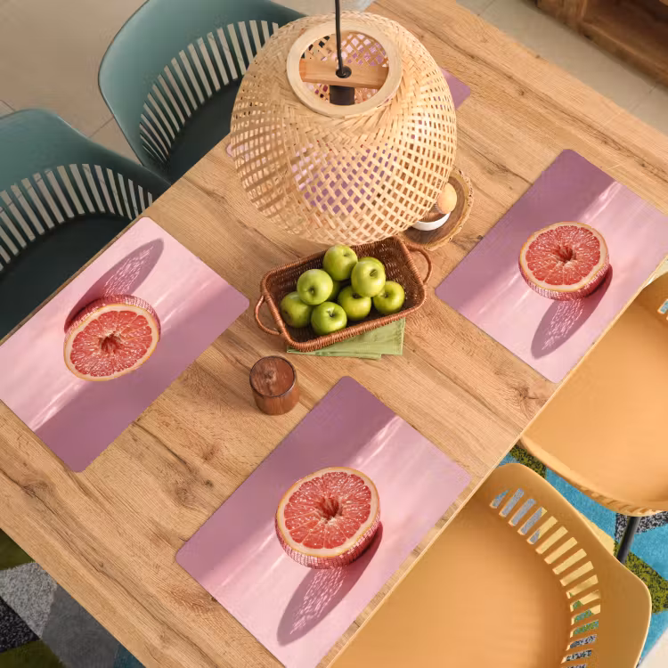 Grapefruit - Roze - Disco - Shiny Placemat vinyl groot -zzsfeer5_Kitchenyeah-website