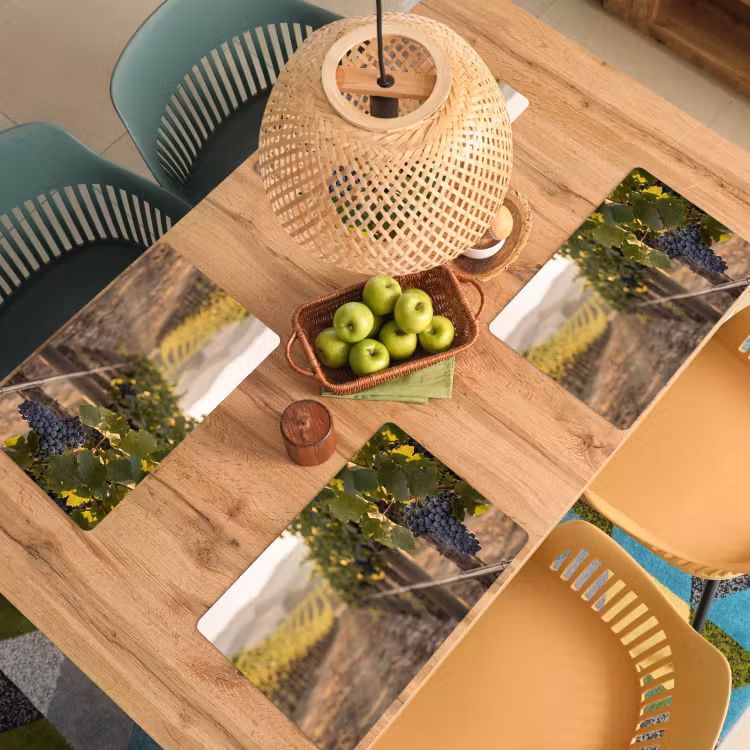 Druiven - Wijngaard - Zonlicht Placemat vinyl groot -zzsfeer5_Kitchenyeah-website