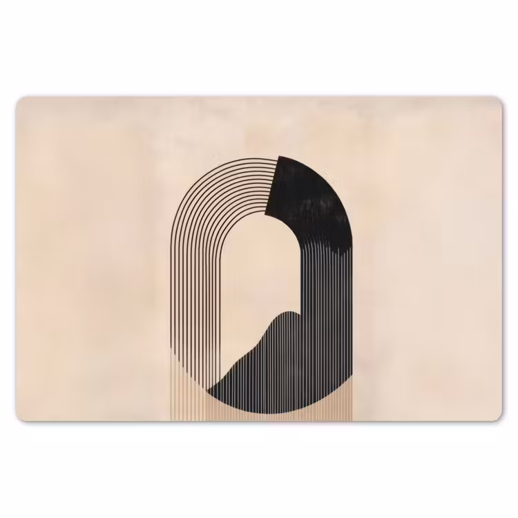 Grafisch gebogen motief - Beige Placemat vinyl groot -zzsfeer1_Kitchenyeah-website