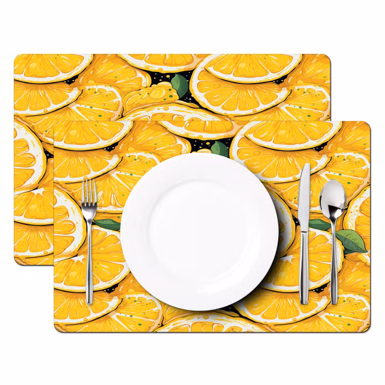 Grafisch - Citroenschijven - Blaadjes Placemat vinyl groot 368 -zzsfeer2_Kitchenyeah-website