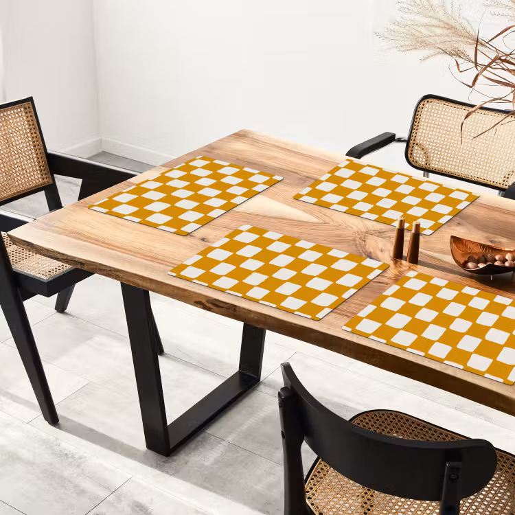 Grafisch - Patroon - Oker Placemat vinyl groot 368 -zzsfeer4_Kitchenyeah-website