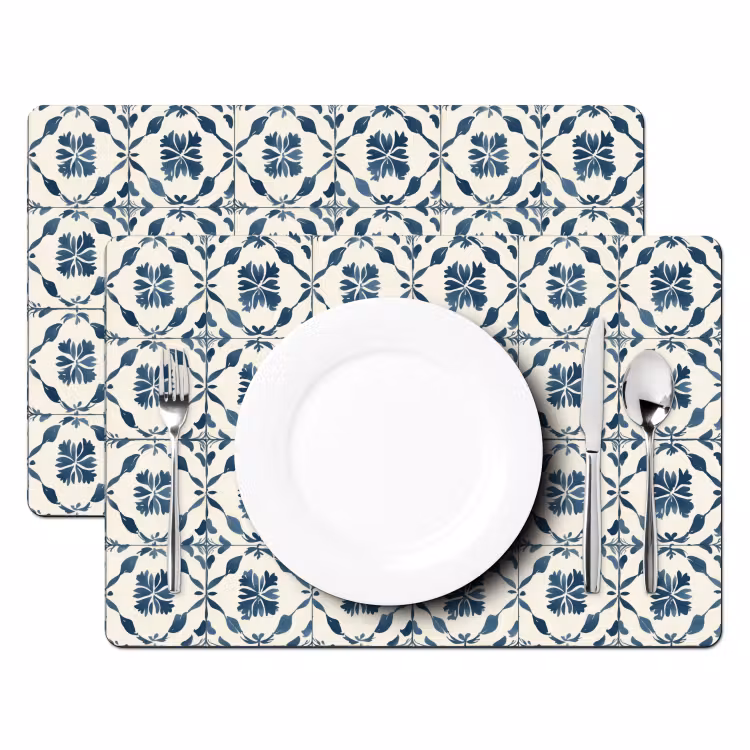 Grafisch - Tegel - Blauw Placemat vinyl groot 368 -zzsfeer2_Kitchenyeah-website
