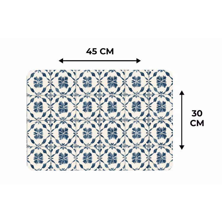 Grafisch - Tegel - Blauw Placemat vinyl groot 368 -specs