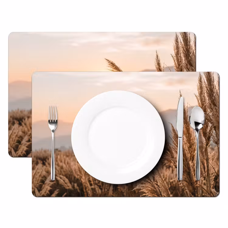 Gras - Veld - Zon - Natuur Placemat vinyl groot -zzsfeer2_Kitchenyeah-website