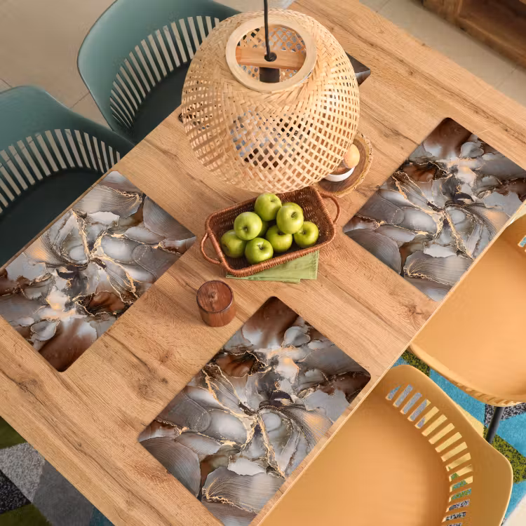 Grijs - Goud - Marmer - Marmerlook Placemat vinyl groot -zzsfeer5_Kitchenyeah-website