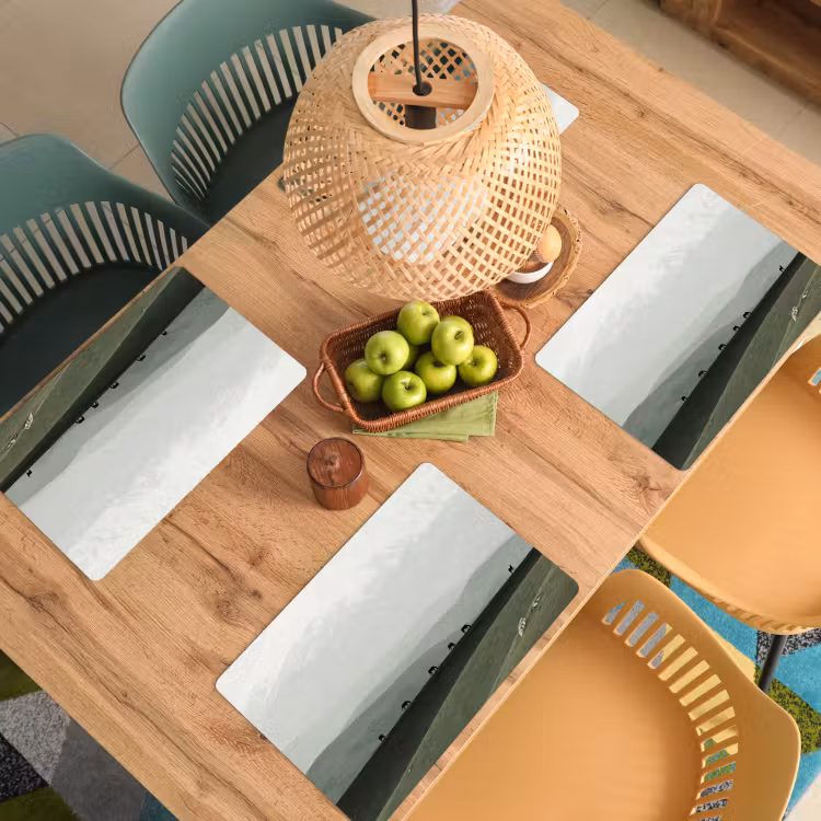 Grijs - Berg - Paarden Placemat vinyl groot -zzsfeer5_Kitchenyeah-website