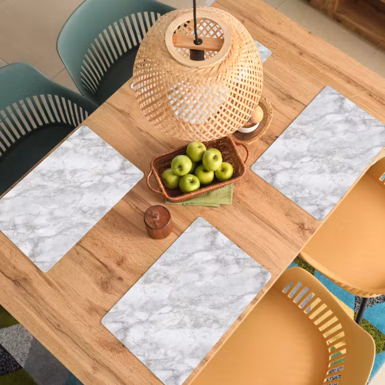 Grijs - Wit - Marmer Placemat vinyl groot 368 -zzsfeer5_Kitchenyeah-website