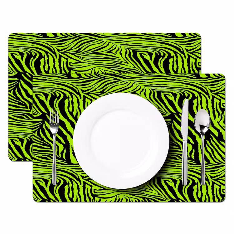 Groen - Zwart - Zebra Placemat vinyl groot 368 -zzsfeer2_Kitchenyeah-website