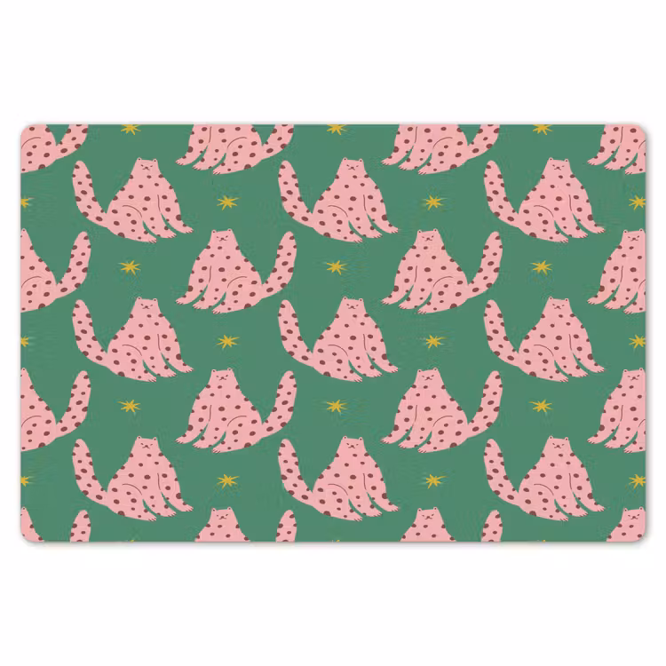 Groen - Katten - Stippen - Sterren Placemat vinyl groot 368 -zzsfeer1_Kitchenyeah-website