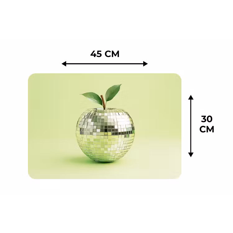 Groen - Disco - Decoratie - Appel Placemat vinyl groot -specs