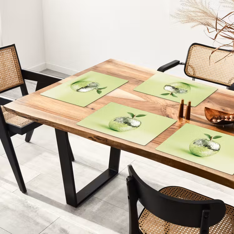 Groen - Disco - Decoratie - Appel Placemat vinyl groot -zzsfeer4_Kitchenyeah-website