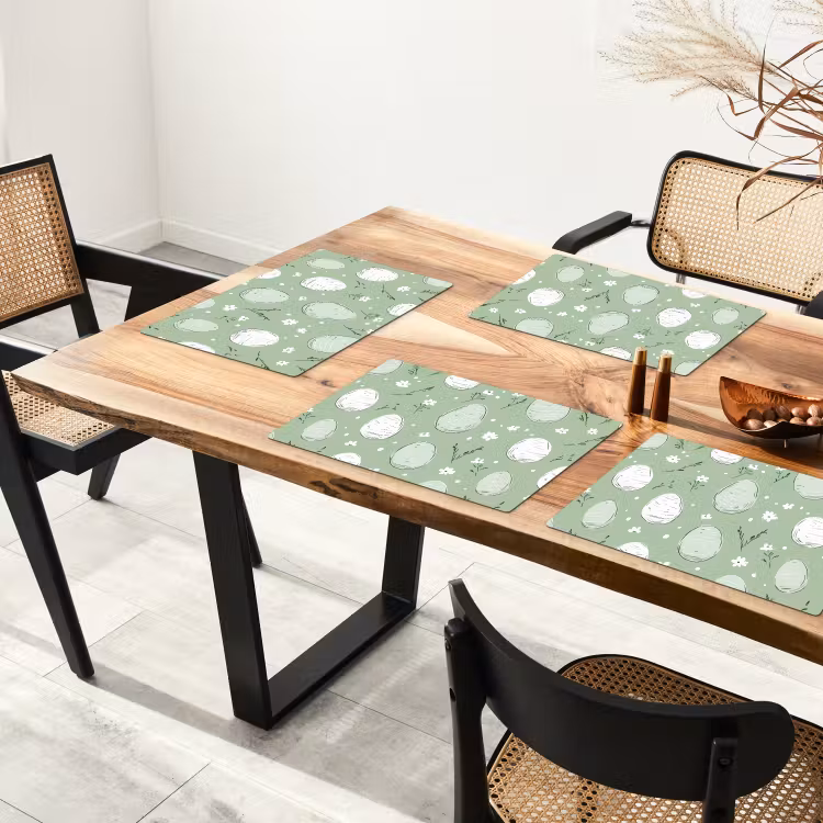 Groen - Eieren - Patroon Placemat vinyl groot -zzsfeer4_Kitchenyeah-website