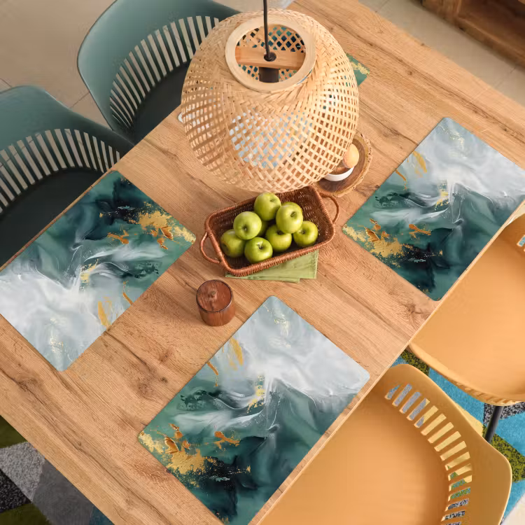 Groen - Modern - Marmer - Abstract Placemat vinyl groot -zzsfeer5_Kitchenyeah-website