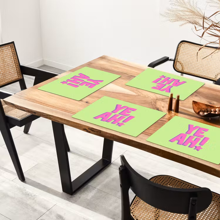 Groen - Neon - Quote Placemat vinyl groot -zzsfeer4_Kitchenyeah-website