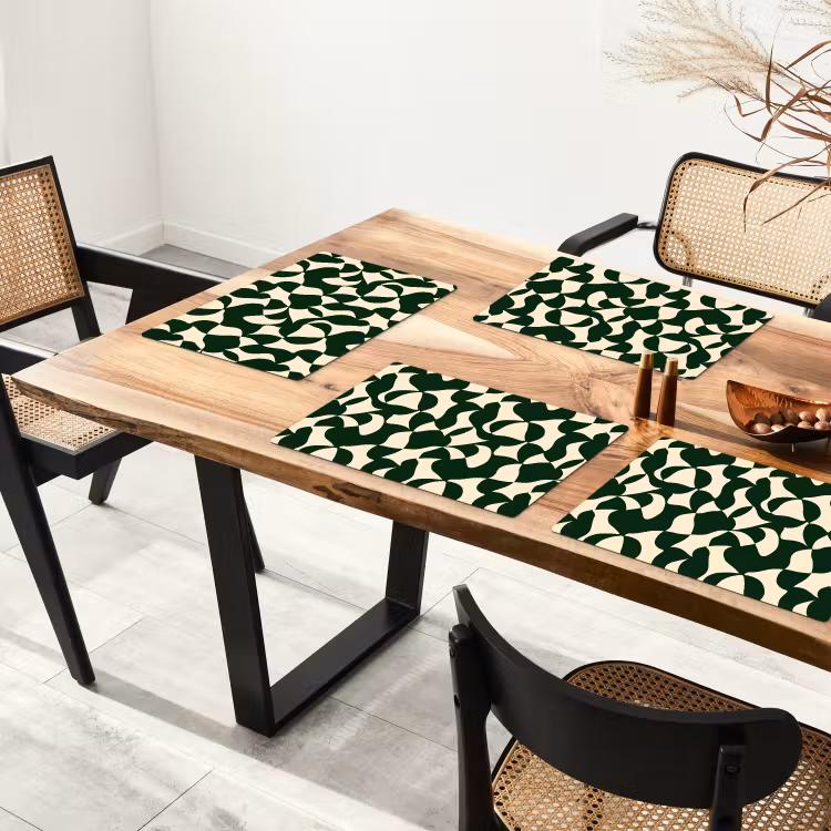 Groen - Organische vlakken - Crème Placemat vinyl groot 368 -zzsfeer4_Kitchenyeah-website