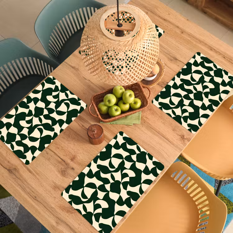 Groen - Organische vlakken - Crème Placemat vinyl groot 368 -zzsfeer5_Kitchenyeah-website