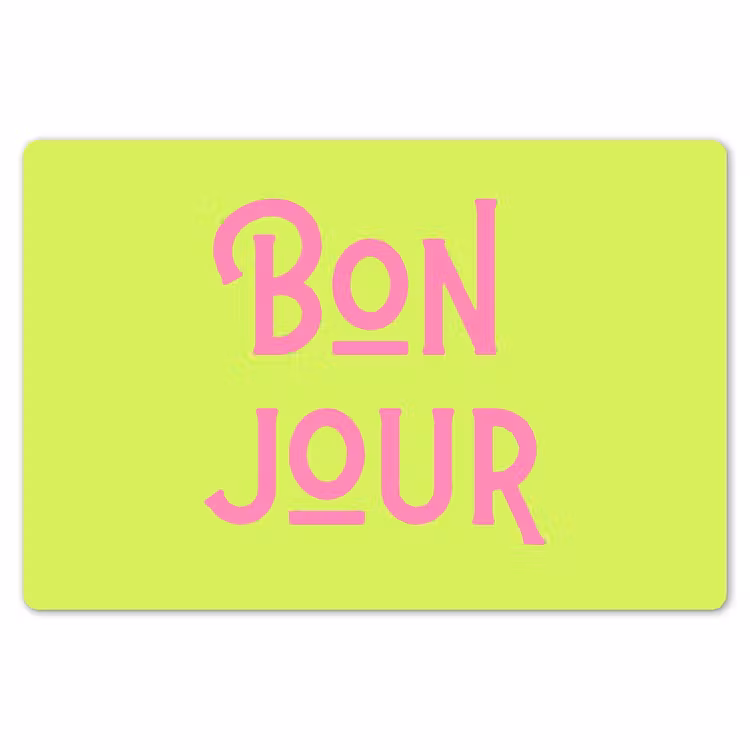 Groen - Roze bonjour - art-deco Placemat vinyl groot -zzsfeer1_Kitchenyeah-website