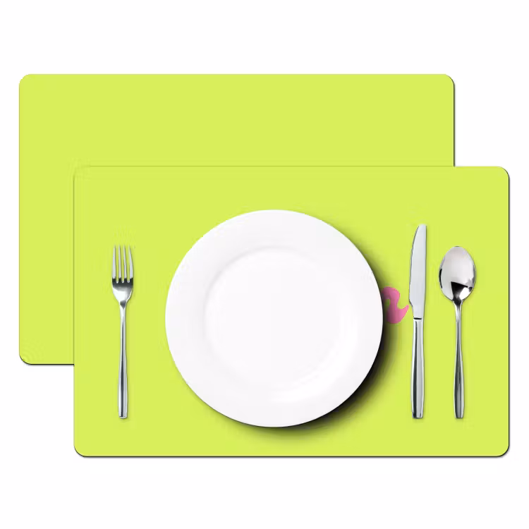 Groen - Roze bonjour - Retro Placemat vinyl groot -zzsfeer2_Kitchenyeah-website