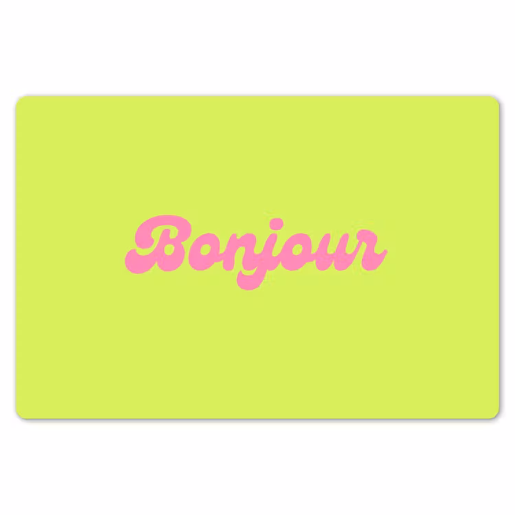 Groen - Roze bonjour - Retro Placemat vinyl groot -zzsfeer1_Kitchenyeah-website
